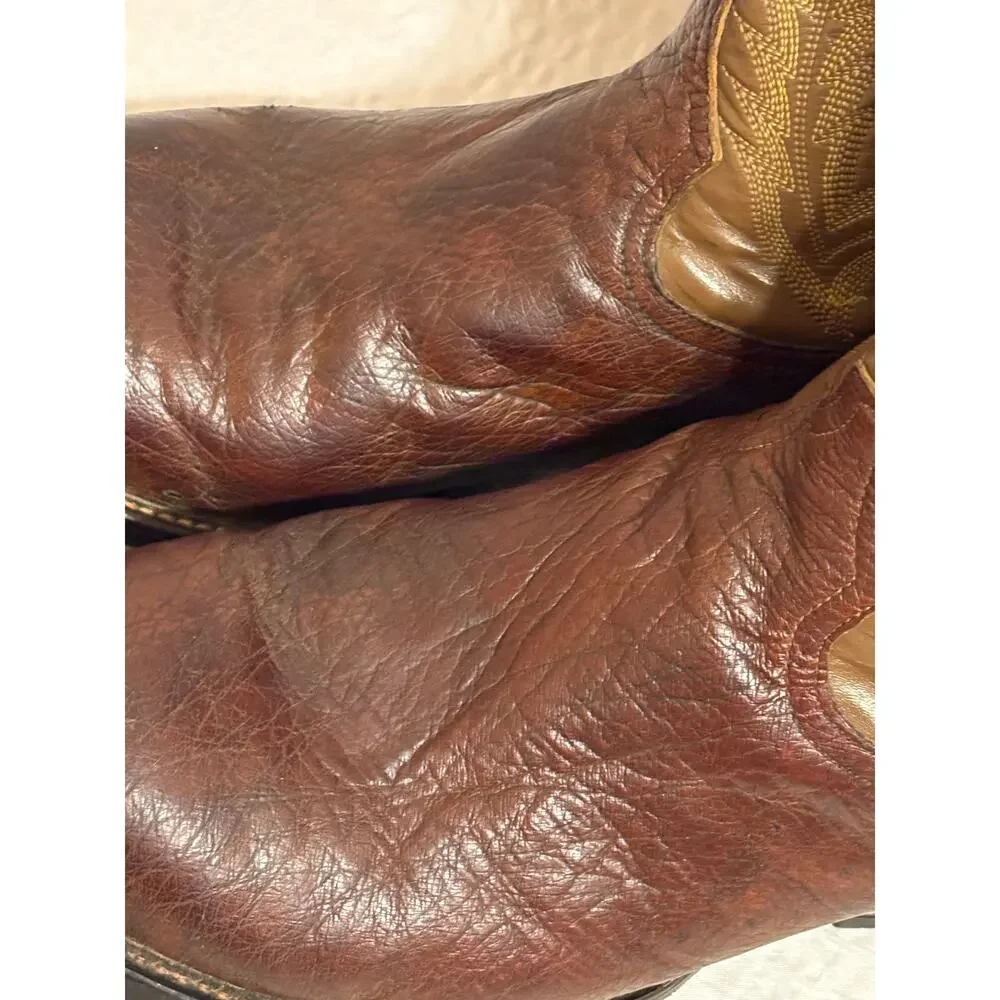 Vintage 80’s Tony Lama Ostrich Leather Western Cowboy Boots Men’s 10EE USA